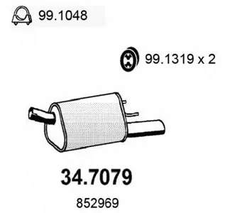 ASSO 347079 Глушитель выхлопных газов конечный