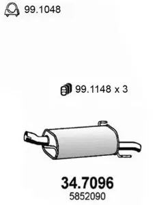 ASSO 347096 Глушитель выхлопных газов конечный