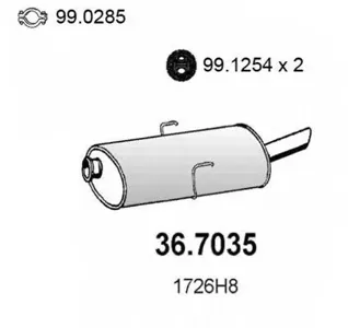ASSO 367035 Задн. часть глушителя
