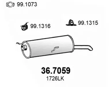 ASSO 367059 Глушитель выхлопных газов конечный