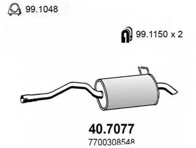 ASSO 407077 Глушитель выхлопных газов конечный