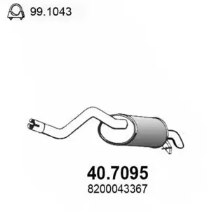 ASSO 407095 ЗАДНЯЯ ЧАСТЬ ГЛУШИТЕЛЯ
