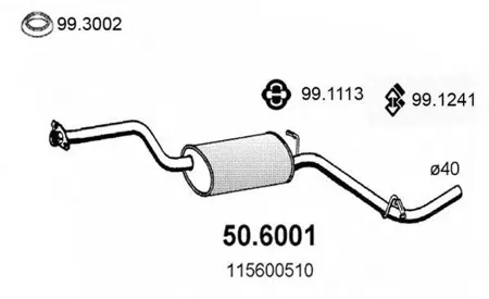 ASSO 506001 Глушитель, средняя часть