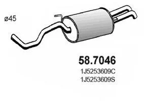 ASSO 587046 Глушитель Skoda Octavia VW Bora Golf 1.6 98-