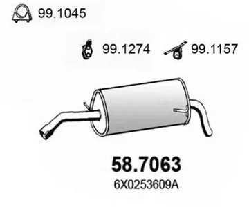 ASSO 587063 Глушитель выхлопных газов конечный