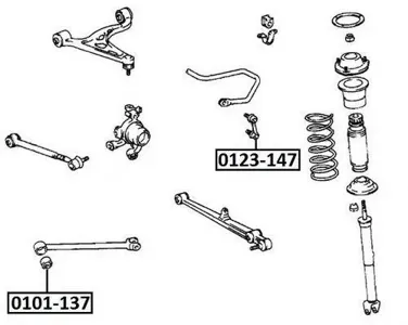 ASVA 0101137 Сайлентблок рычага Toyota Crown Lexus GS300 93-97 зад.подв.