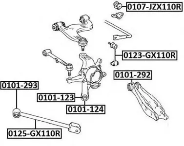 ASVA 0101293 Сайлентблок рычага Toyota Avensis 08- зад.подв.