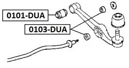 ASVA 0103DUA Сайлентблок переднего рычага упорный стабилизатора