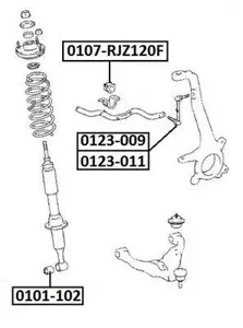 ASVA 0107RZJ120F Втулка переднего стабилизатора Toyota Land Cruiser Prado 120 3.0D-4.0 2002-2010 (28mm)