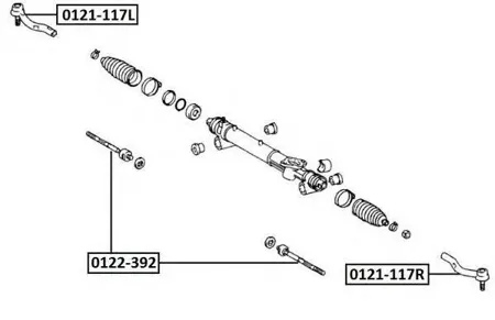 ASVA 0121117R Наконечник рулевой тяги , правый