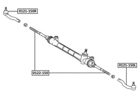 ASVA 0121150L Наконечник рулевой тяги , левый