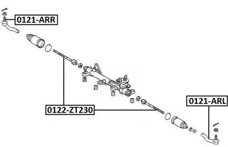 ASVA 0121ARR Наконечник рулевой тяги , правый