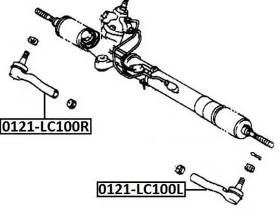ASVA 0121LC100R Наконечник рулевой тяги , правый