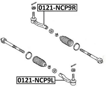 ASVA 0121NCP9R Наконечник рулевой тяги , правый