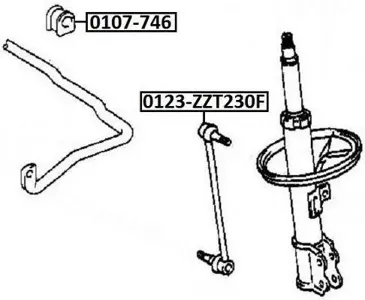 ASVA 0123ZZT230F Тяга стабилизатора | перед прав/лев |