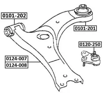 ASVA 0124008 Рычаг передний левый
