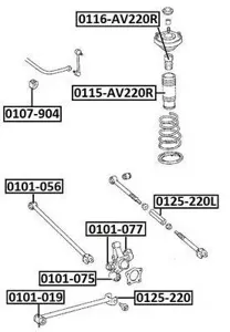 ASVA 0125220 Тяга задняя продольная