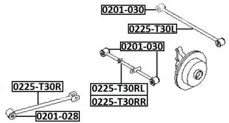 ASVA 0201028 Сайлентблок тяги Nissan Primera 01-07 X-Trail 00-06 зад.подв.
