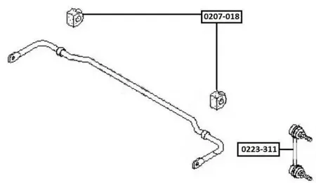 ASVA 0207018 Втулка заднего стабилизатора d18