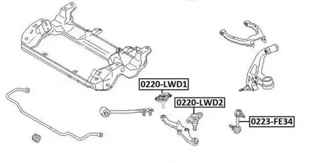 ASVA 0220LWD2 Опора шаровая передняя нижняя