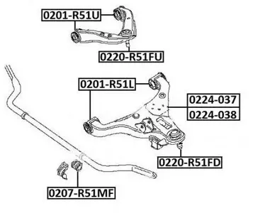 ASVA 0220R51FD Опора шаровая , передняя нижняя