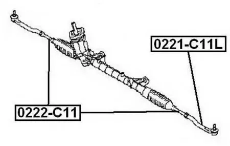 ASVA 0221C11L Наконечник рулевой тяги , левый