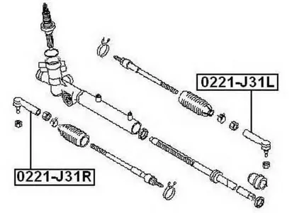 ASVA 0221J31L Наконечник рулевой тяги , левый