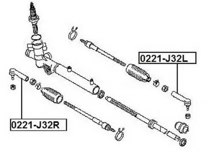 ASVA 0221J32L Наконечник рулевой тяги , левый