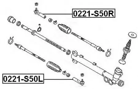 ASVA 0221S50L Наконечник рулевой тяги , левый