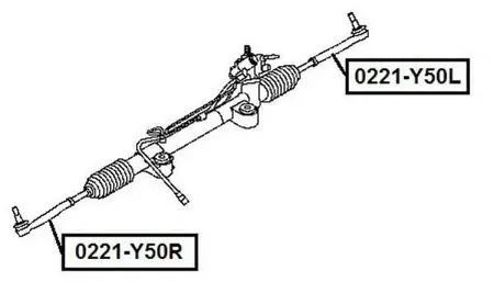 ASVA 0221Y50R Наконечник рулевой тяги , правый