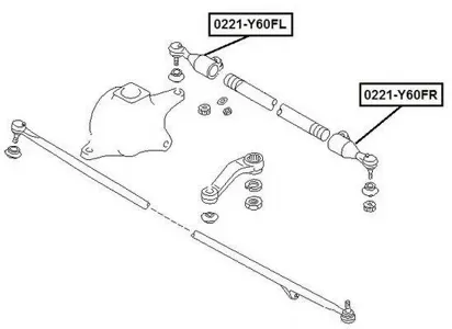 ASVA 0221Y60FR Наконечник рулевой тяги , правый