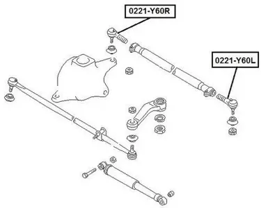 ASVA 0221Y60R Наконечник рулевой тяги , правый