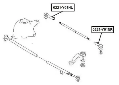 ASVA 0221Y61NL Наконечник рулевой тяги , левый