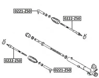 ASVA 0221Z50 Наконечник рулевой