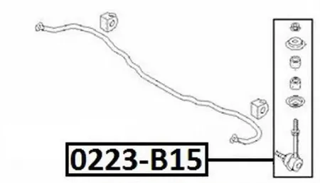 ASVA 0223B15 Стойка стабилизатора заднего