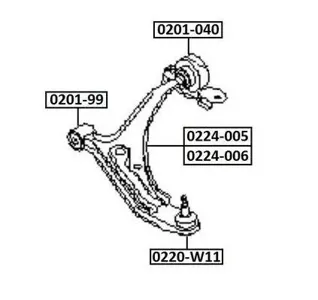 ASVA 0224005 Рычаг передний правый