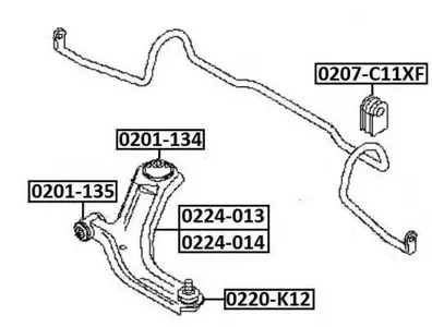 ASVA 0224013 Рычаг передний правый 18мм