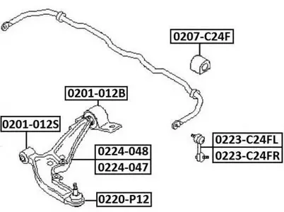 ASVA 0224047 Рычаг передний правый
