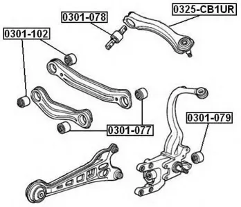 ASVA 0301077 Сайлентблок тяги Honda Accord 90- зад.подв.