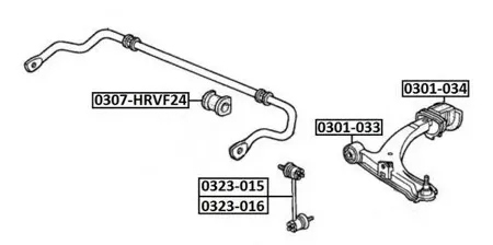 ASVA 0307HRVF24 Втулка переднего стабилизатора d24.2