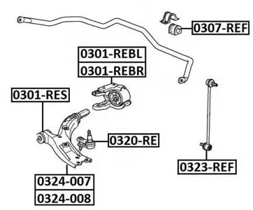 ASVA 0320RE Опора шаровая , передняя нижняя