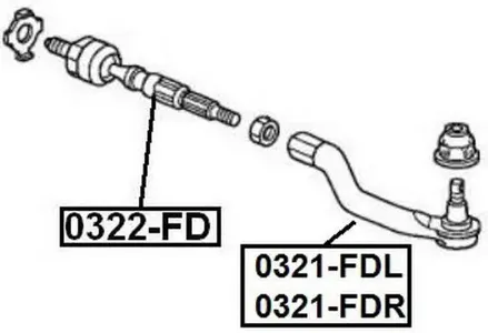 ASVA 0321FDR Наконечник рулевой тяги , правый