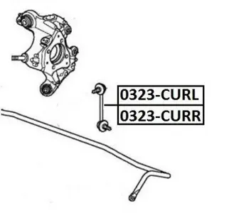 ASVA 0323CURL Стойка стабилизатора заднего , левая