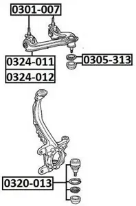 ASVA 0324011 Рычаг передний верхний правый