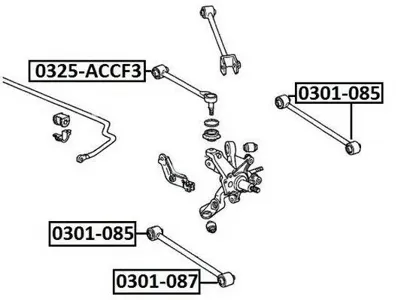 ASVA 0325ACCF3 Тяга задняя поперечная с шаровой