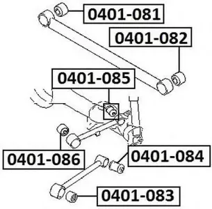 ASVA 0401086 Сайлентблок тяги Mitsubishi Pajero PININ 99-05 зад.подв.нижн.продол.