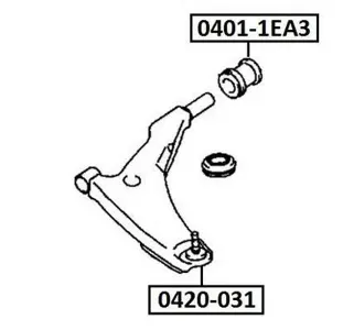 ASVA 04011EA3 Сайлентблок рычага Mitsubishi GALANT 96-03 пер.подв.