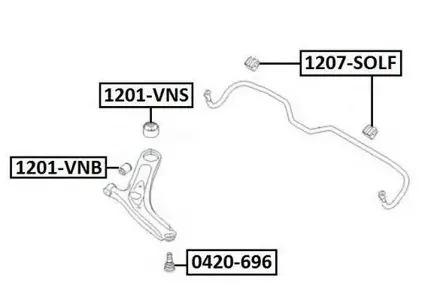 ASVA 0420696 Опора шаровая , передняя нижняя