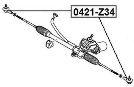 ASVA 0421Z34 Наконечник рулевой Mitsubishi Colt z32az34az36az37az38az39a 2004