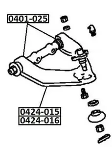 ASVA 0424016 Рычаг верхний левый